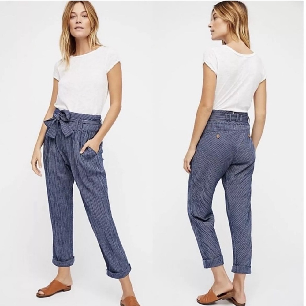 Free People Navy and White trousers Size 2